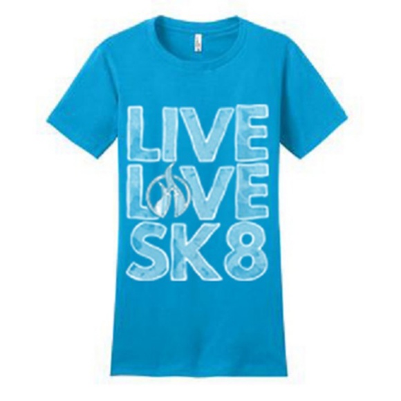 2 New Skating Tee T-Shirts Ice or Roller Girl - Picture 2 of 3